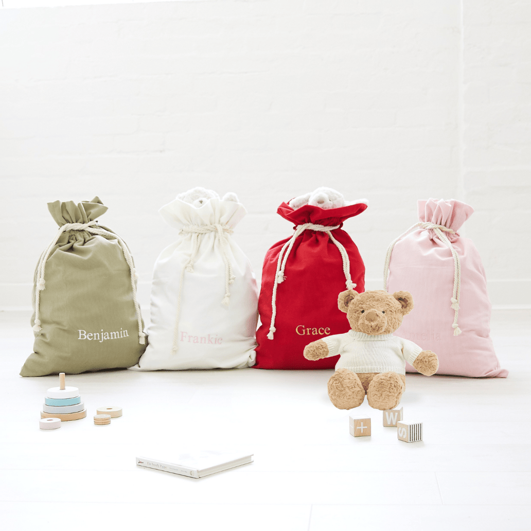 Christmas Bundle - Santa Sack & Biscuit the Bear (Ivory sweater)