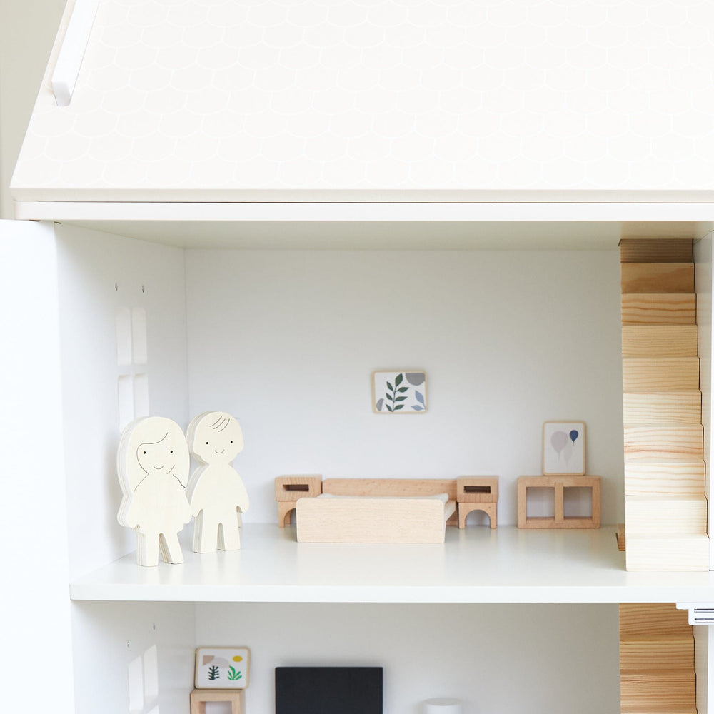 Buy Clara Doll House w/ Family & Furniture Set | Wooden Dollhouse ...
