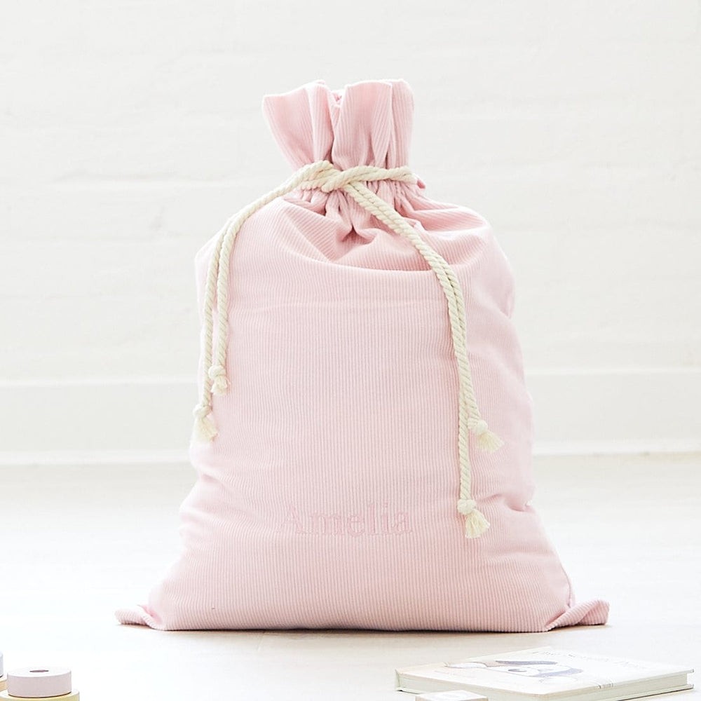 Corduroy SANTA SACK blush pink