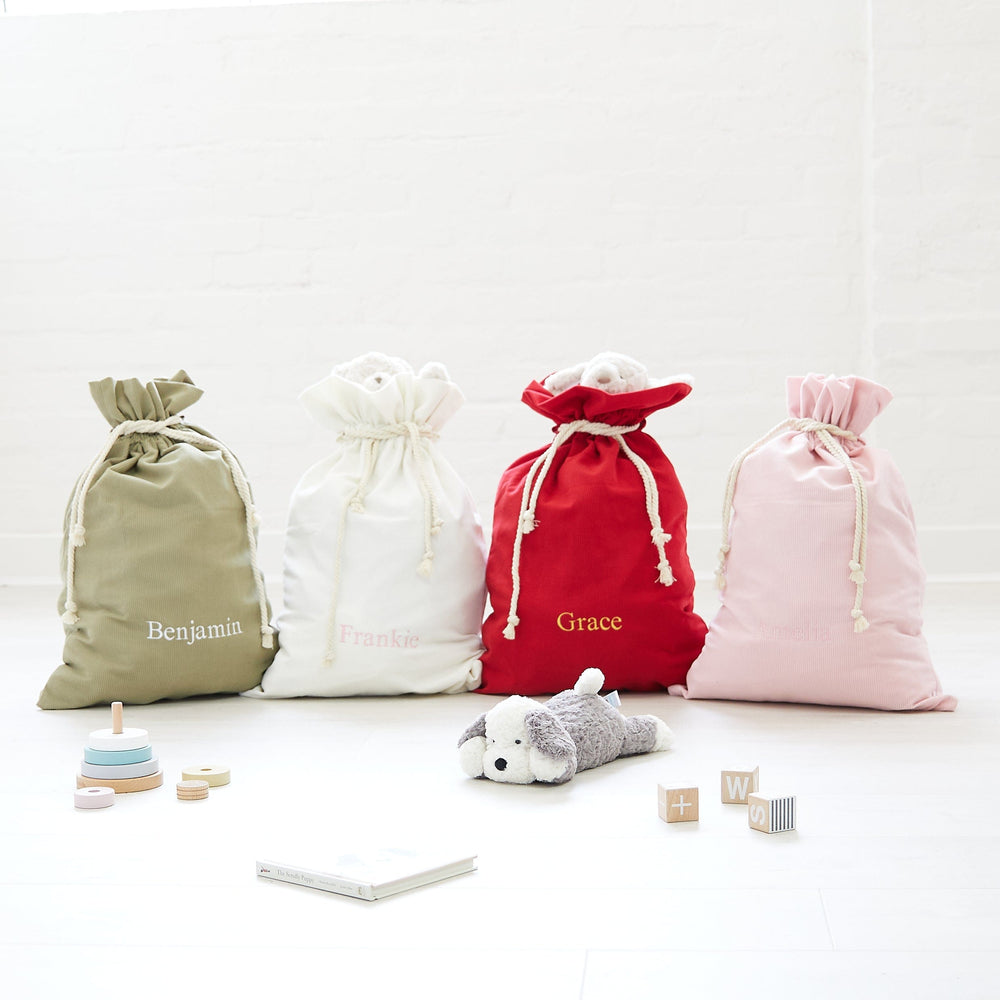 Corduroy SANTA SACK Cherry Red