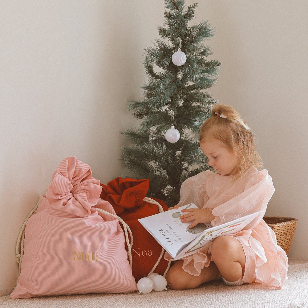 Corduroy SANTA SACK Blush Pink