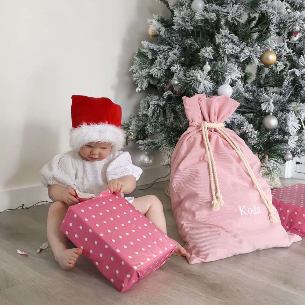 Corduroy SANTA SACK Blush Pink