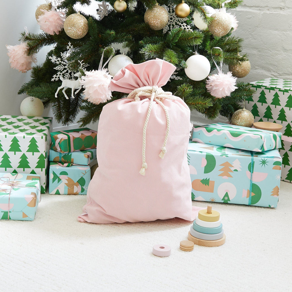 Corduroy SANTA SACK Blush Pink