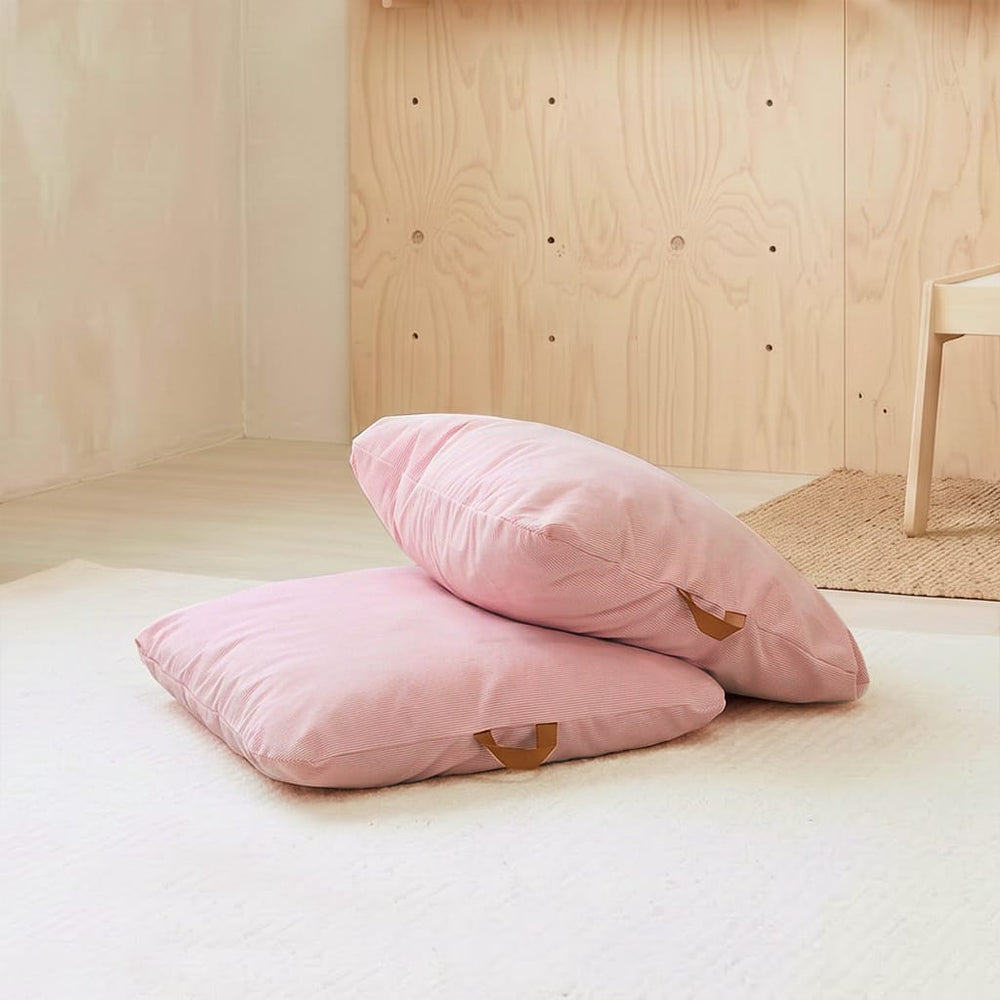 Ellis Corduroy Floor Cushion - 2 Pack Blush Pink