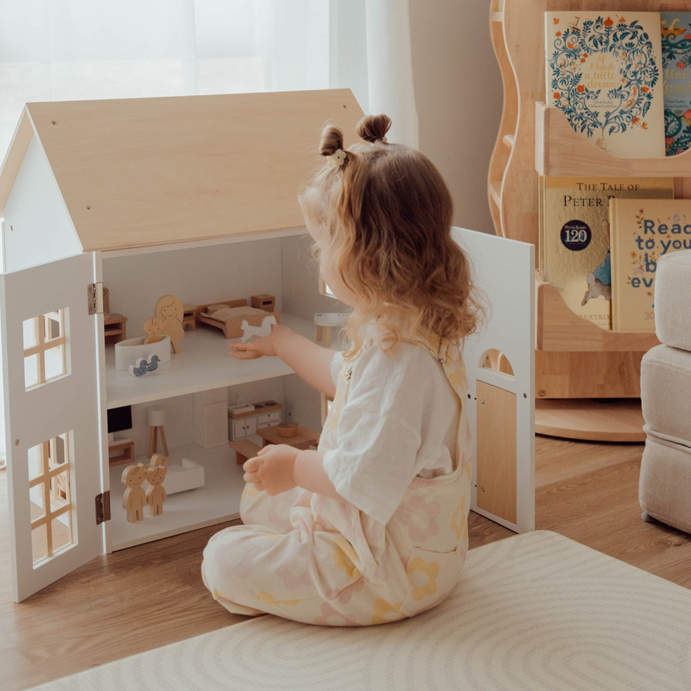 ELSA Doll House with Furniture & Doll Family Set