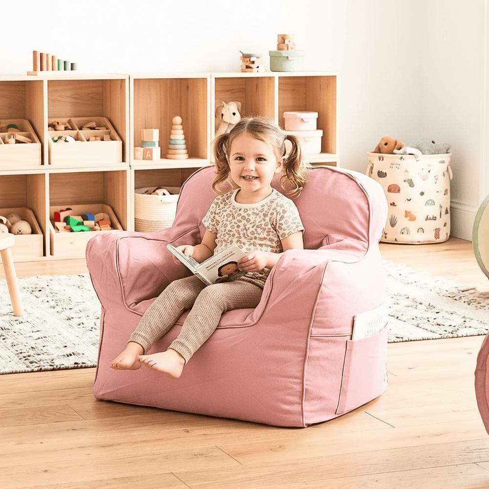 Franklyn Cotton Canvas Beanbag Pale Pink