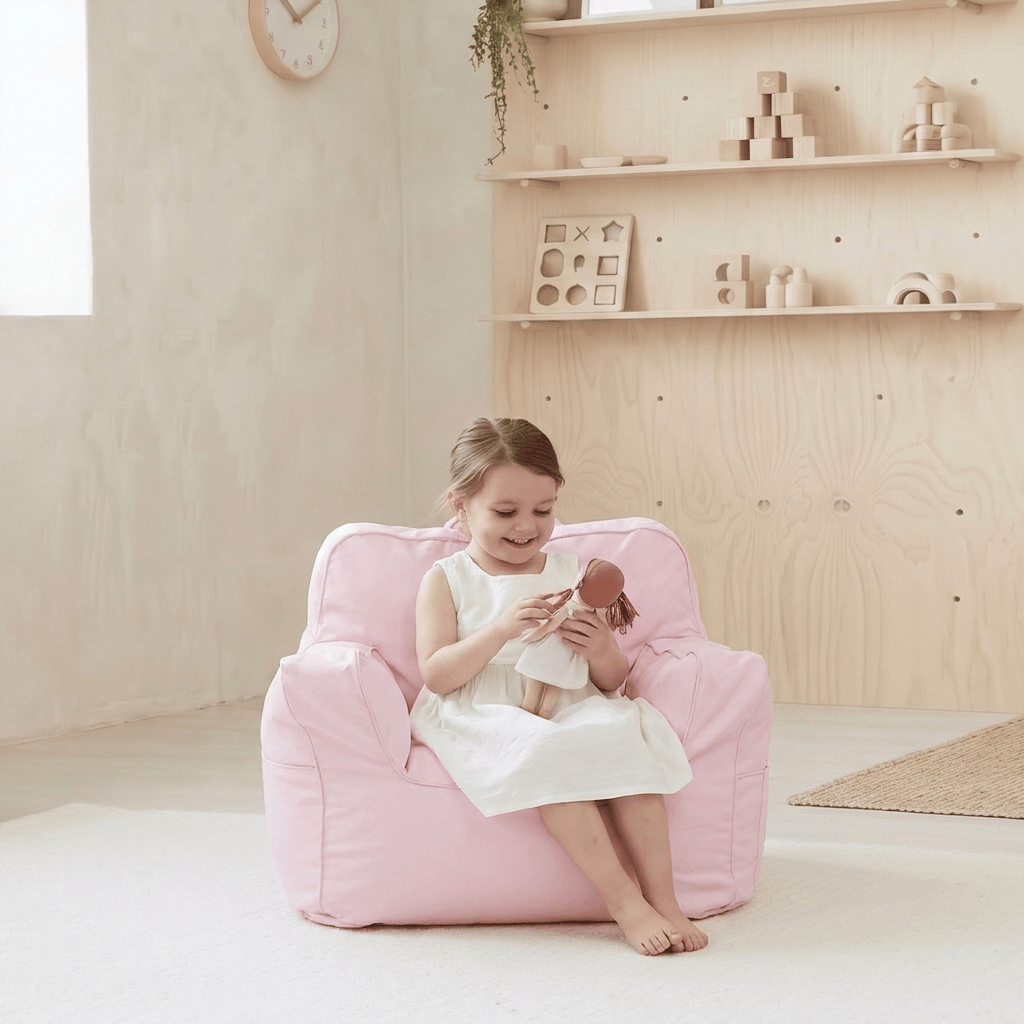 Franklyn Cotton Canvas Beanbag Pale Pink