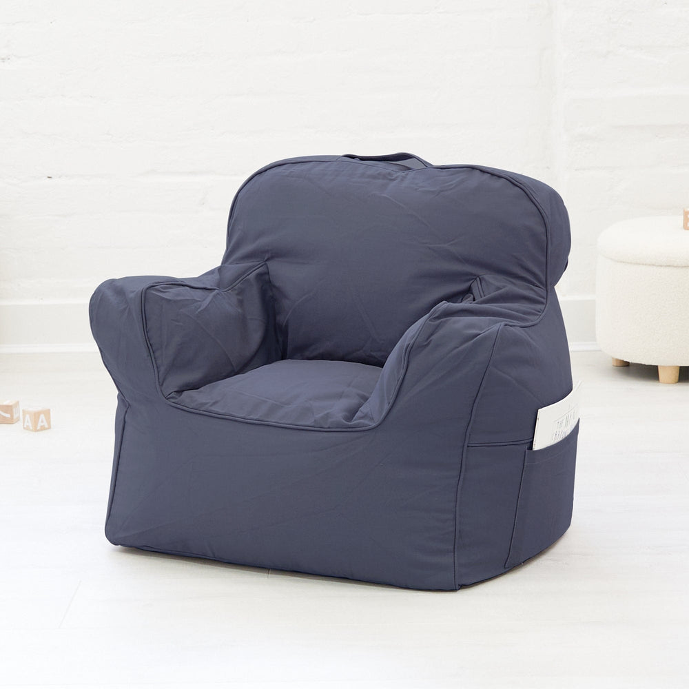 Franklyn Cotton Canvas Beanbag Steel Blue