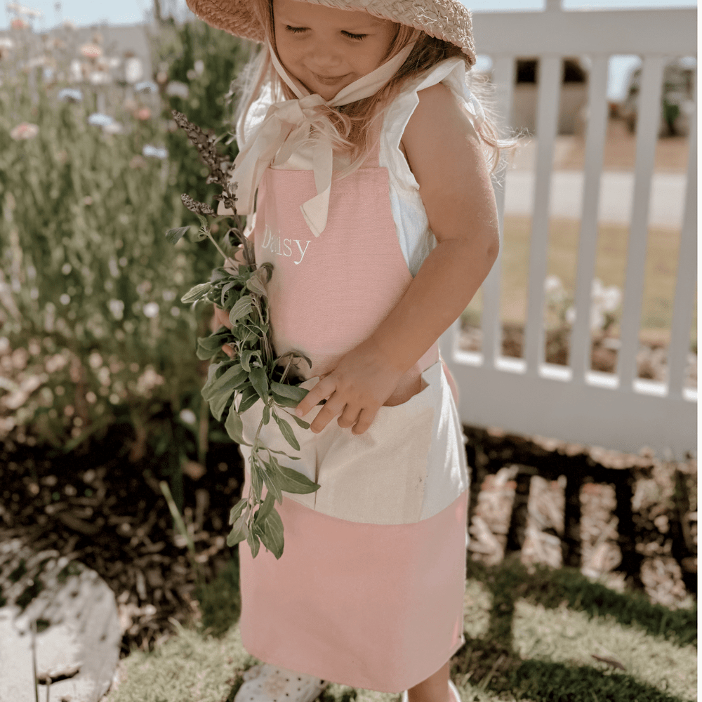 Garden Apron & Glove Set Blush Pink
