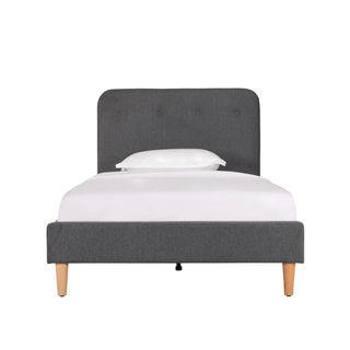 OW Upholstered Bed Ash Grey - Linen Fabric King Single