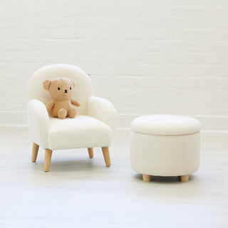 Haven Boucle Footstool / Ottoman Ivory