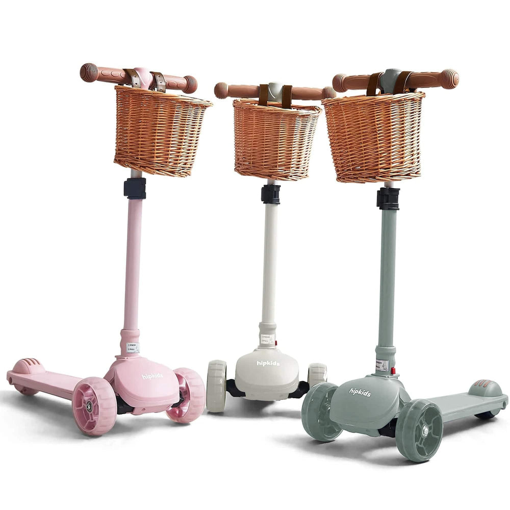 3 Wheel Scooter w/ Wicker Basket