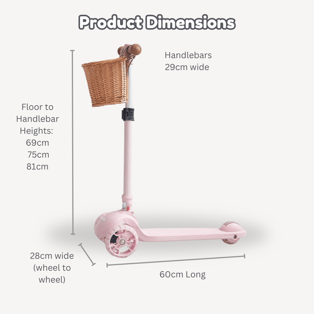 3 Wheel Scooter w/ Wicker Basket