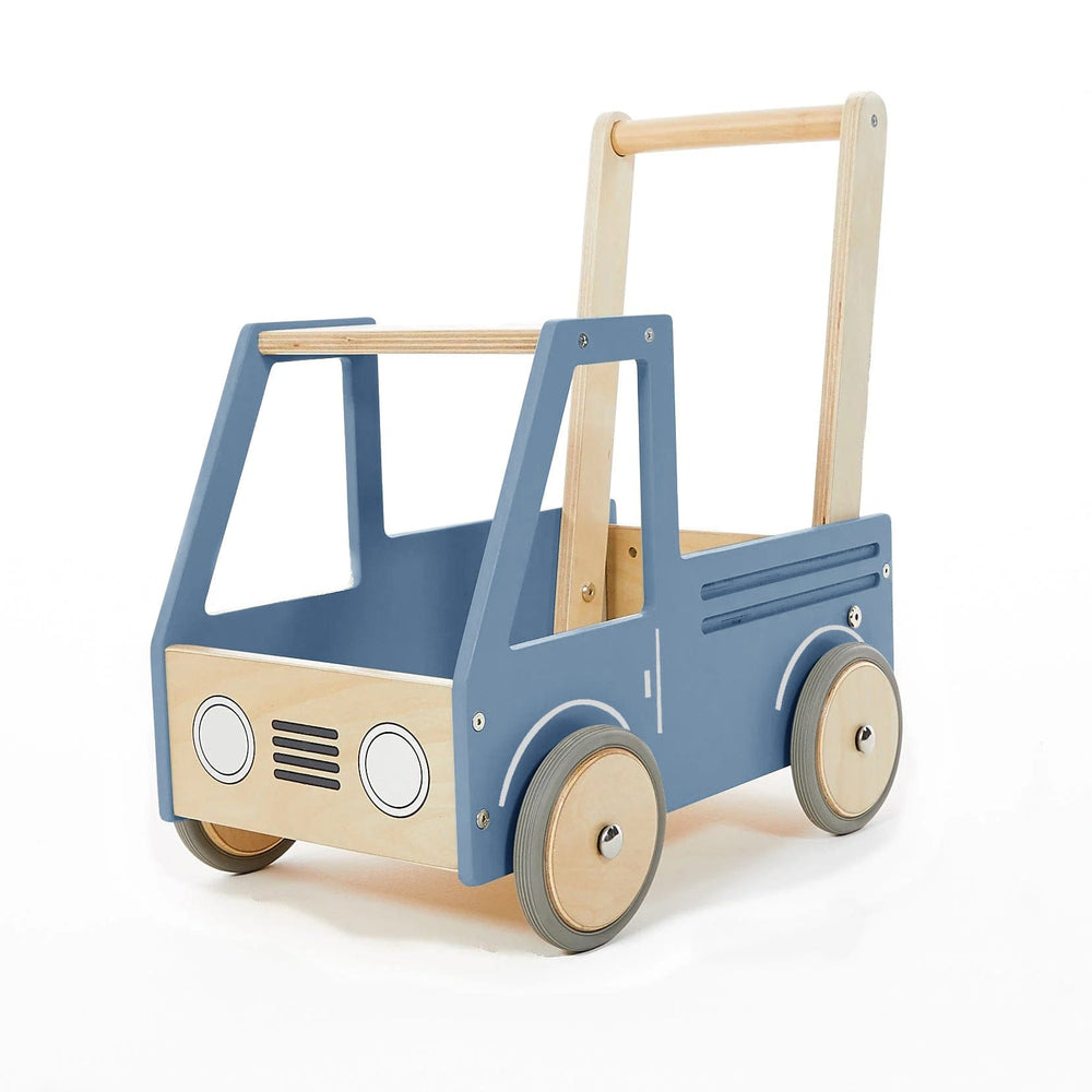 Wooden Push Truck Steel Blue