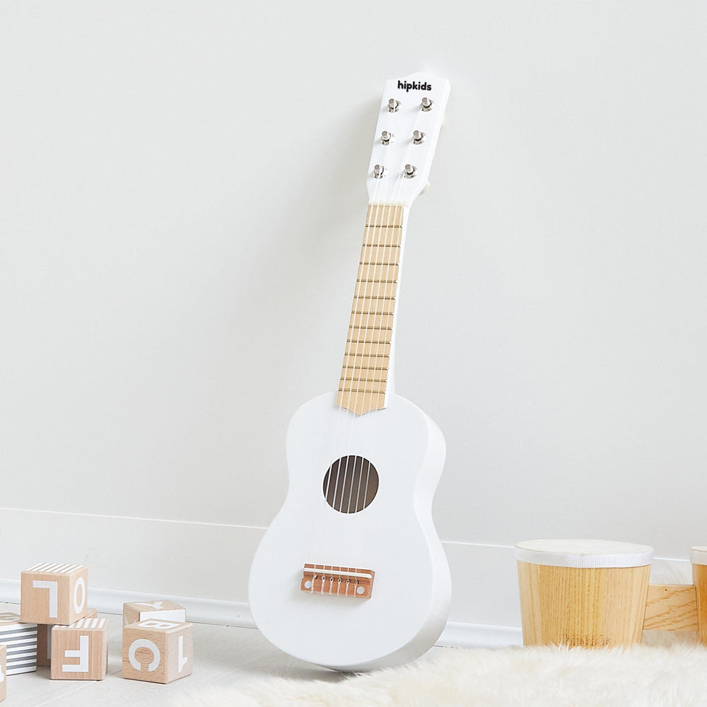 HipKids Wooden Toy Guitar White