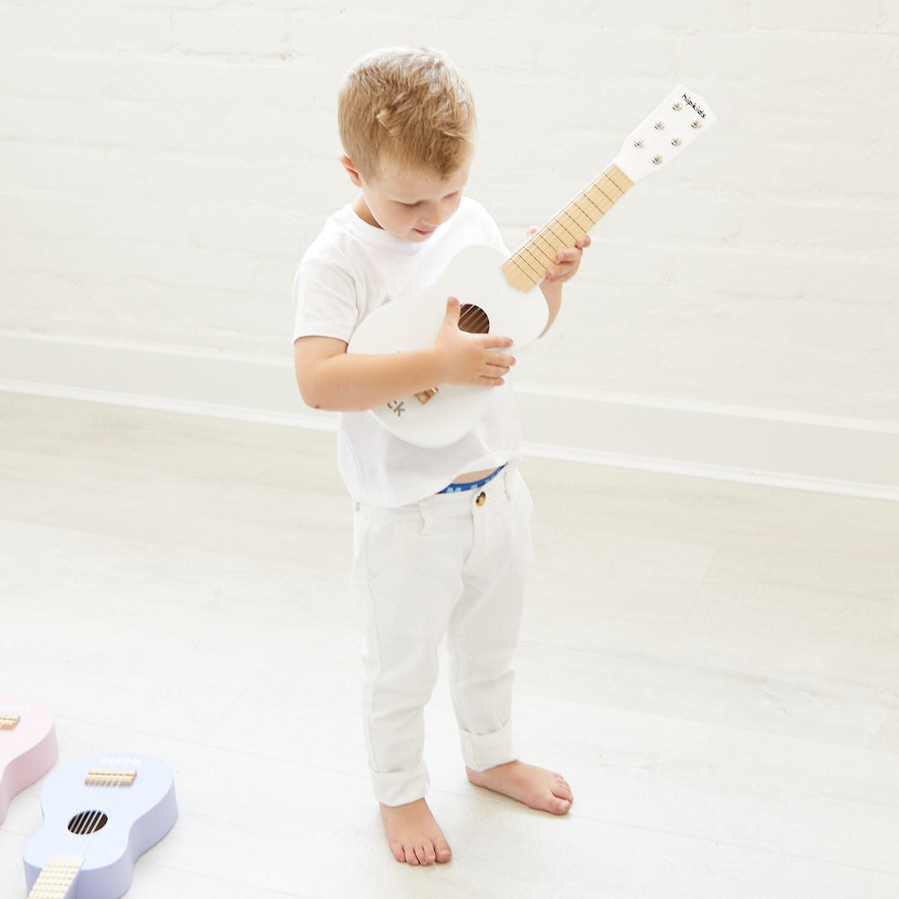 HipKids Wooden Toy Guitar White