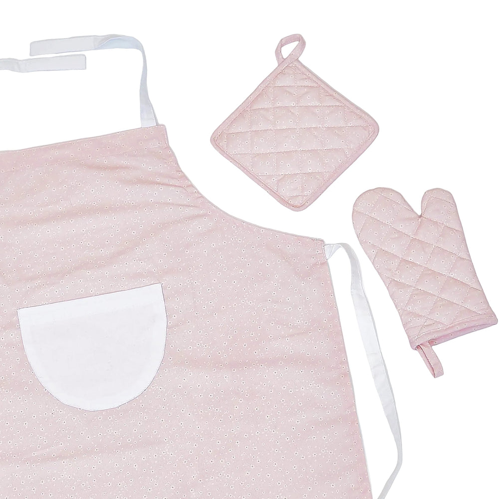Kids Kitchen Apron & Oven Glove Set Daisy