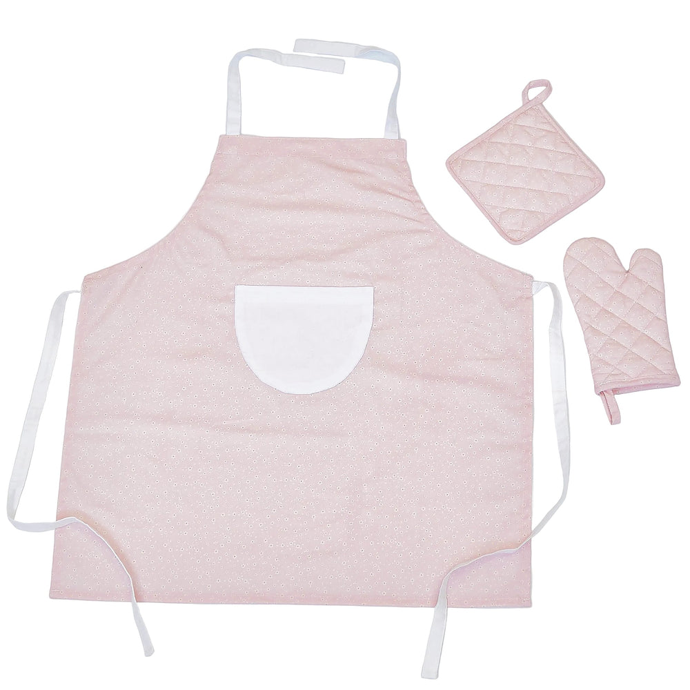 Kids Kitchen Apron & Oven Glove Set Daisy