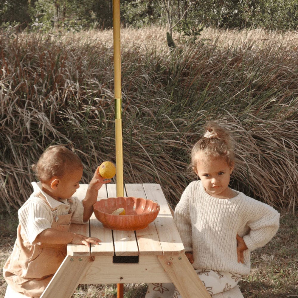 Kids Sand Water / Picnic Table with Tassel Umbrella