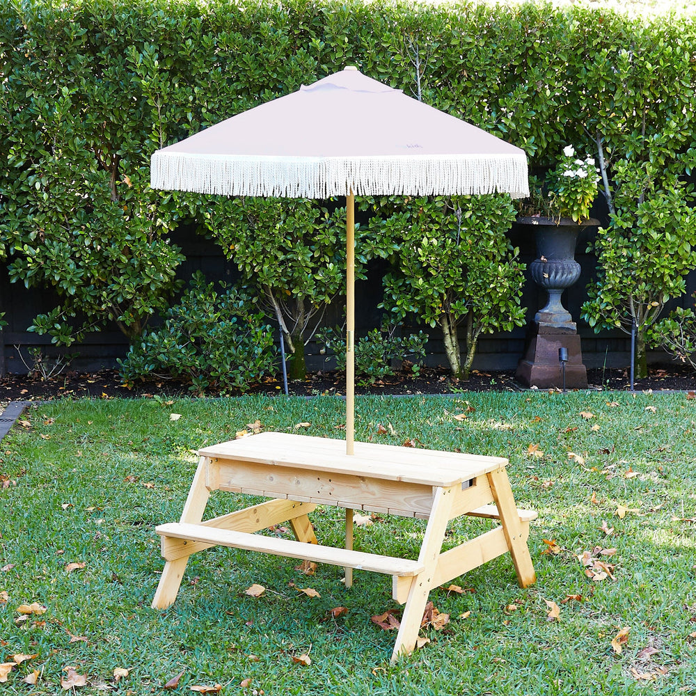 Kids Sand Water / Picnic Table with Umbrella Blush Pink