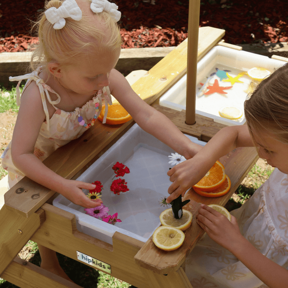 Kids Sand Water / Picnic Table with Tassel Umbrella