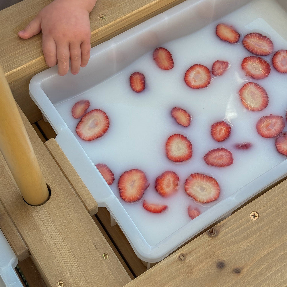 Kids Sand Water / Picnic Table with Tassel Umbrella