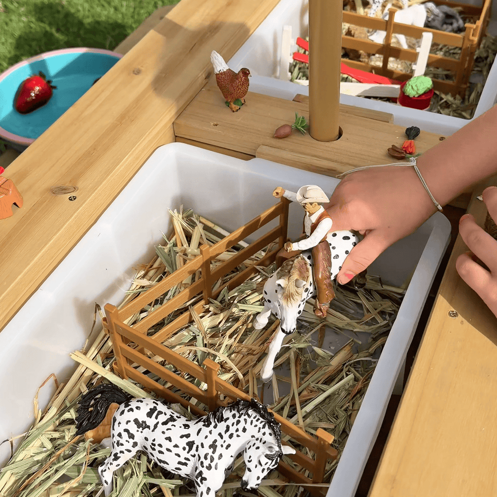 Kids Sand Water / Picnic Table with Tassel Umbrella