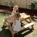 Kids Sand Water / Picnic Table with Umbrella White - Preorder