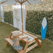 Kids Sand Water / Picnic Table with Umbrella White - Preorder