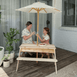 Kids Sand Water / Picnic Table with Umbrella White - Preorder