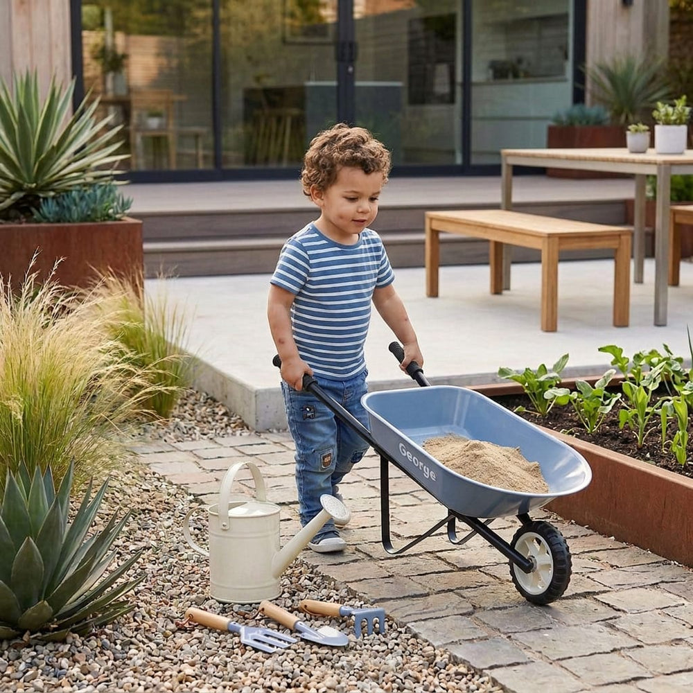 Kids Steel Toy Wheelbarrow Steel Blue