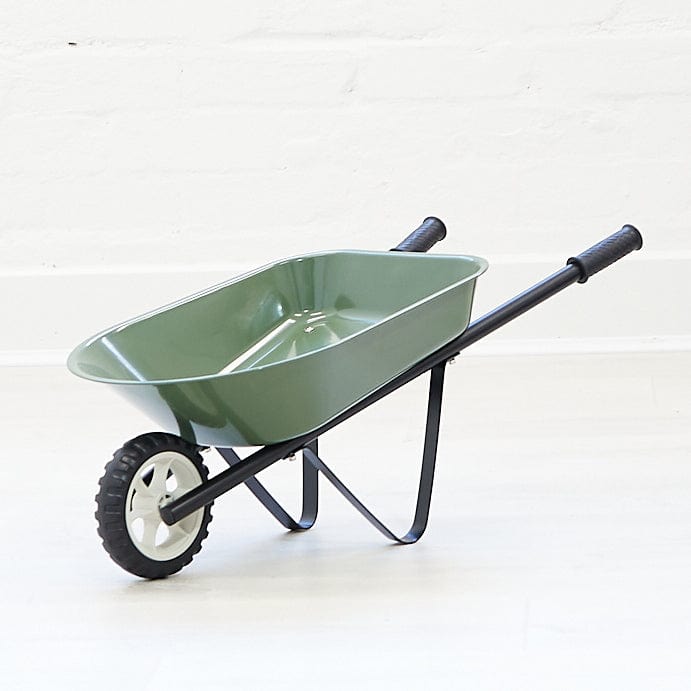 Kids Steel Toy Wheelbarrow Olive
