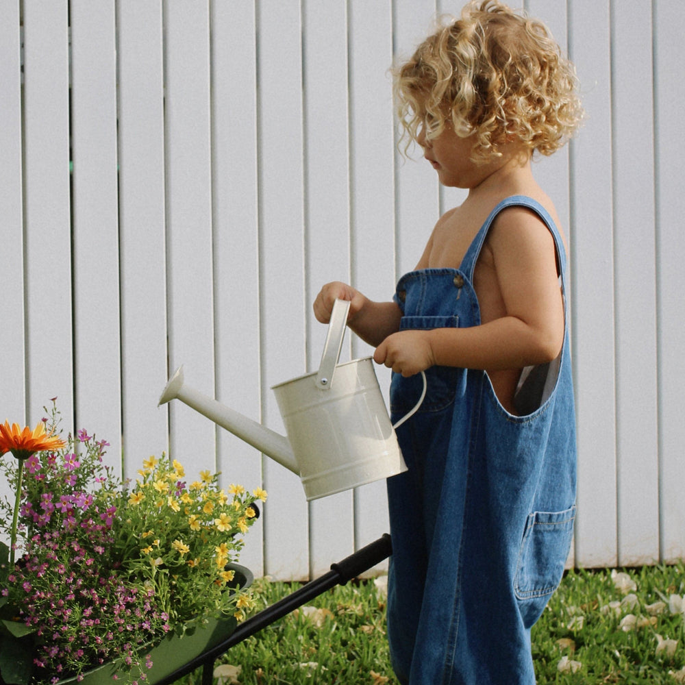 Kids Watering Can Vintage White