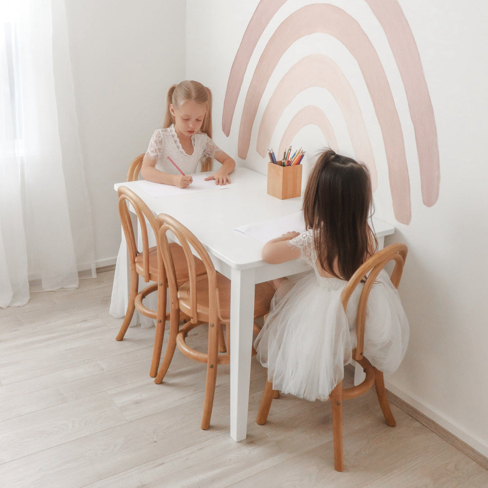 Kids Yves 4 Chairs & Table Set Natural