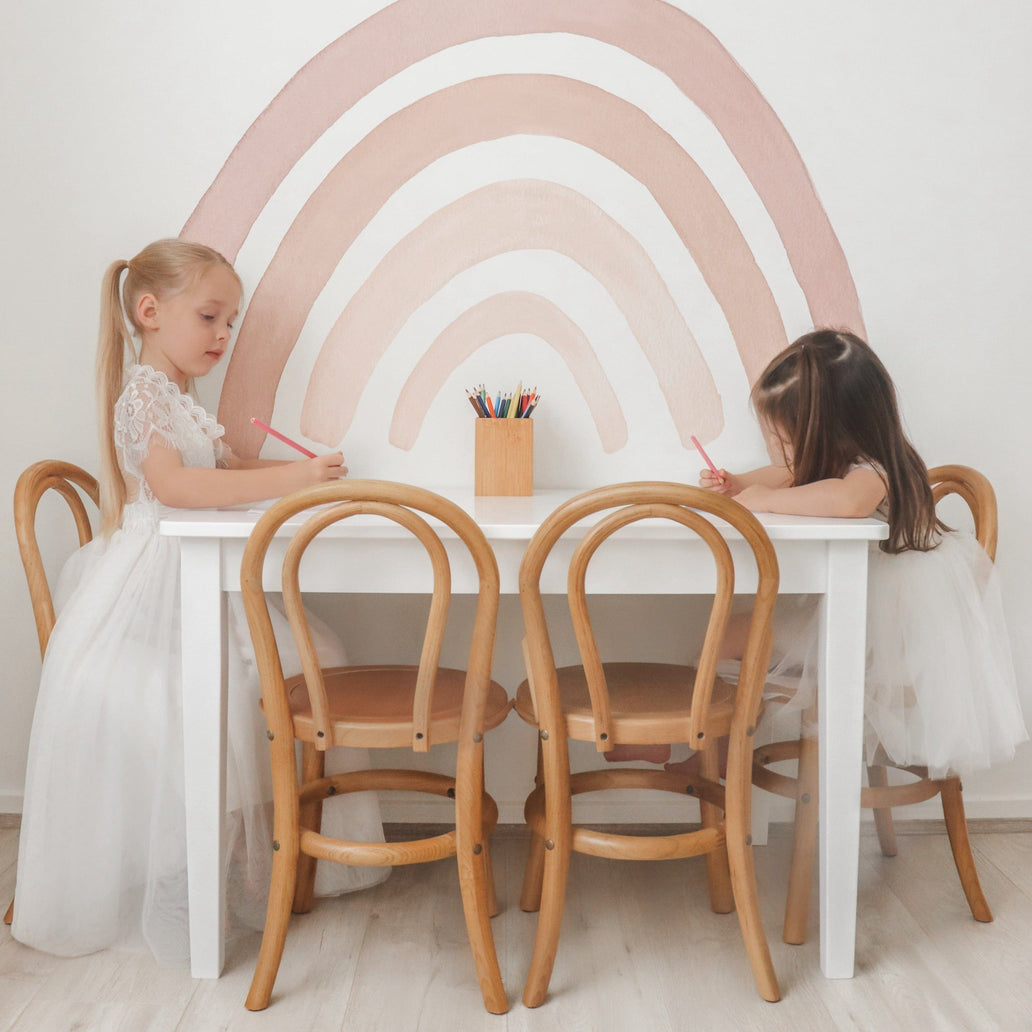 Kids Yves 4 Chairs & Table Set Natural