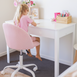 Layla Study Desk & Amari Desk Chair Set Blush Pink Corduroy