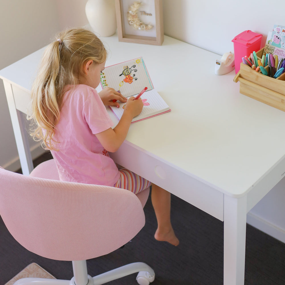 Layla Study Desk & Amari Desk Chair Set Blush Pink Corduroy