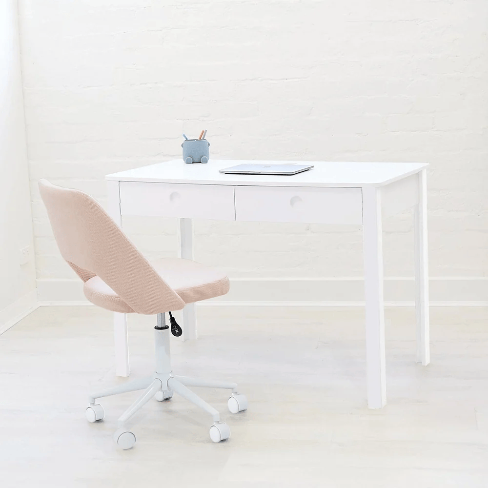 Layla Study Desk and BILLY Corduroy Desk Chair Bundle