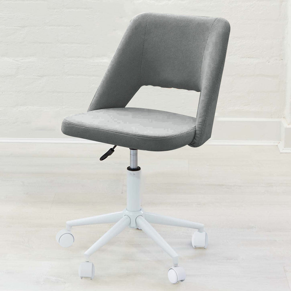 Layla Study Desk & BILLY Corduroy Desk Chair Set Steel