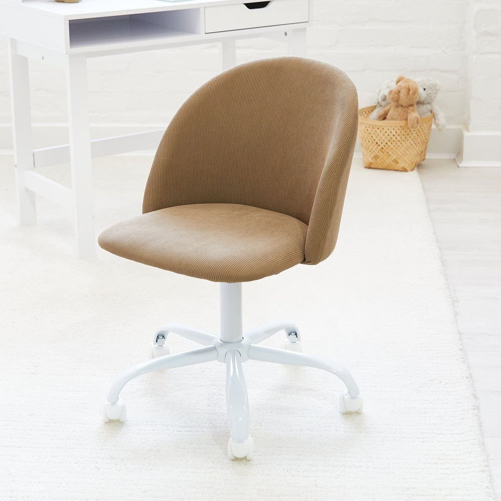 Leon Study Desk & Amari Desk Chair Set Mocha Corduroy