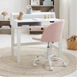 Leon Study Desk & Amari Desk Chair Set Blush Pink Corduroy