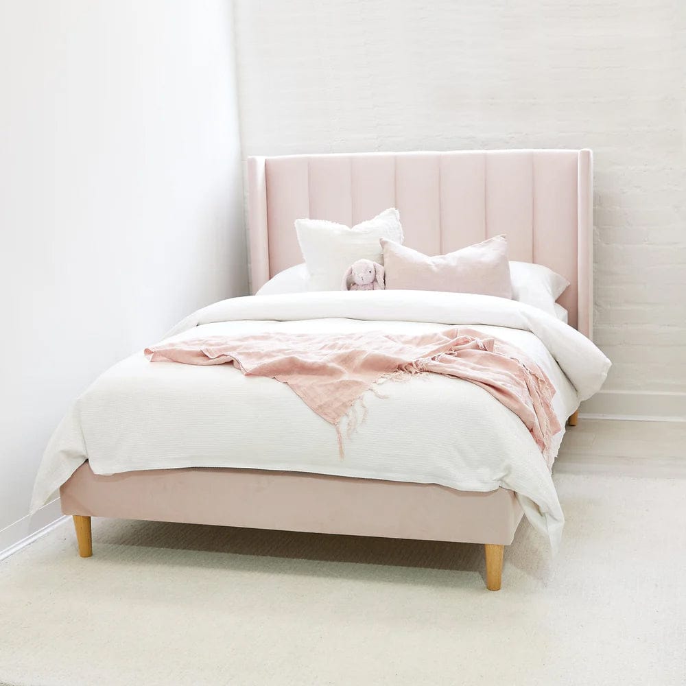 LIBERTY Upholstered Bed Pale Pink Velvet