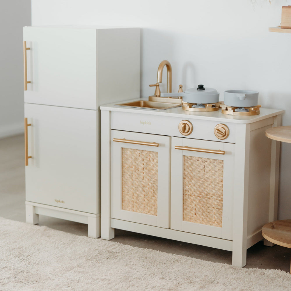 Little Boho Toy Kitchen Set Ivory