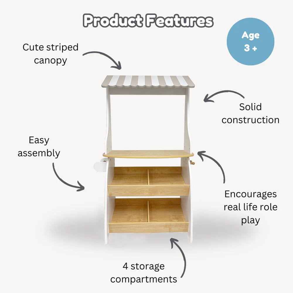 Little Grocer Bundle with Grocer Stand and Grocer Basket