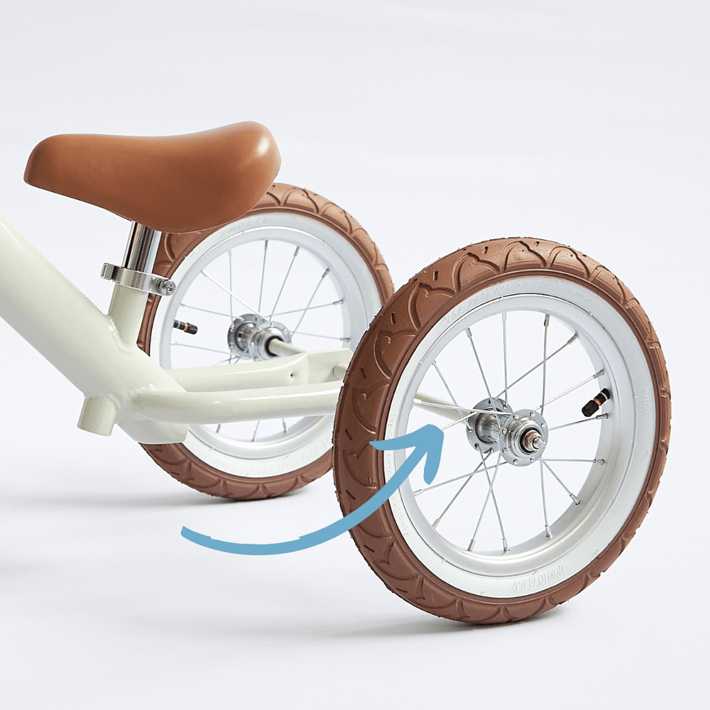 Long Axle - 2 in 1 Steel Trike / Balance Bike Vintage White