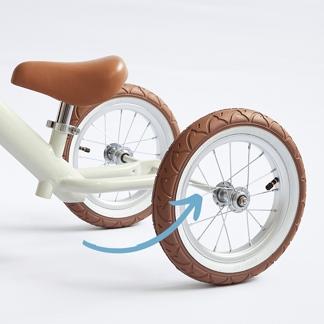 Long Axle - 2 in 1 Steel Trike / Balance Bike Vintage White