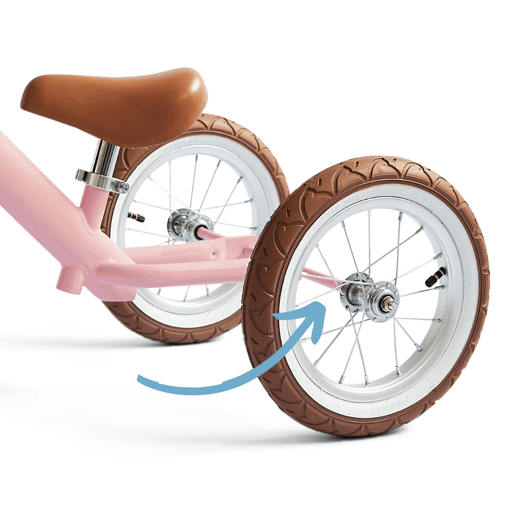 Long Axle - 2 in 1 Steel Trike / Balance Bike Blush Pink