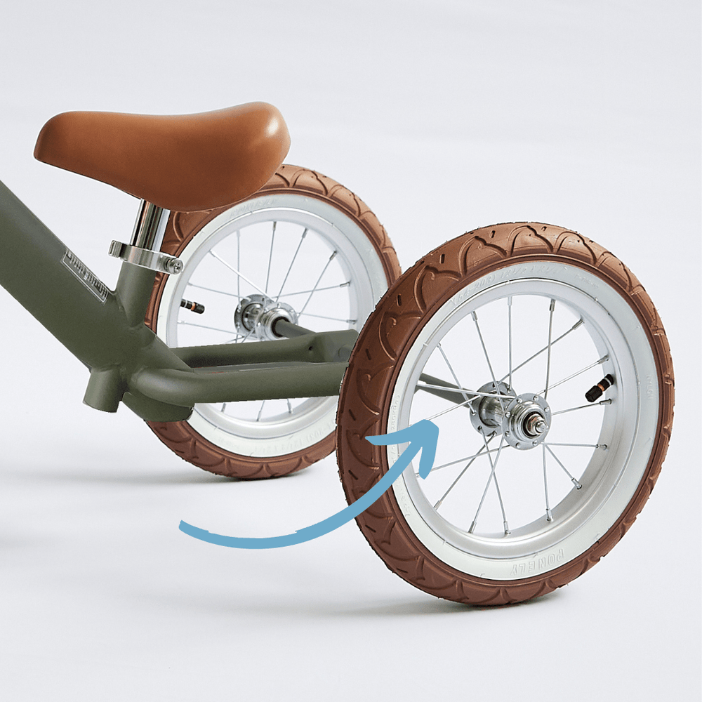 Long Axle - 2 in 1 Steel Trike / Balance Bike Olive