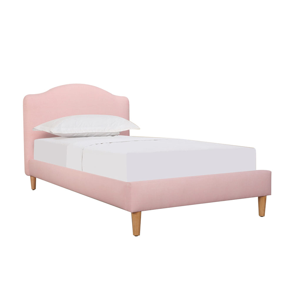 HipKids Luna Upholstered Bed Pink - Linen Fabric - Preorder