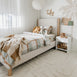 Madden Upholstered Bed - Nordic Latte King Single
